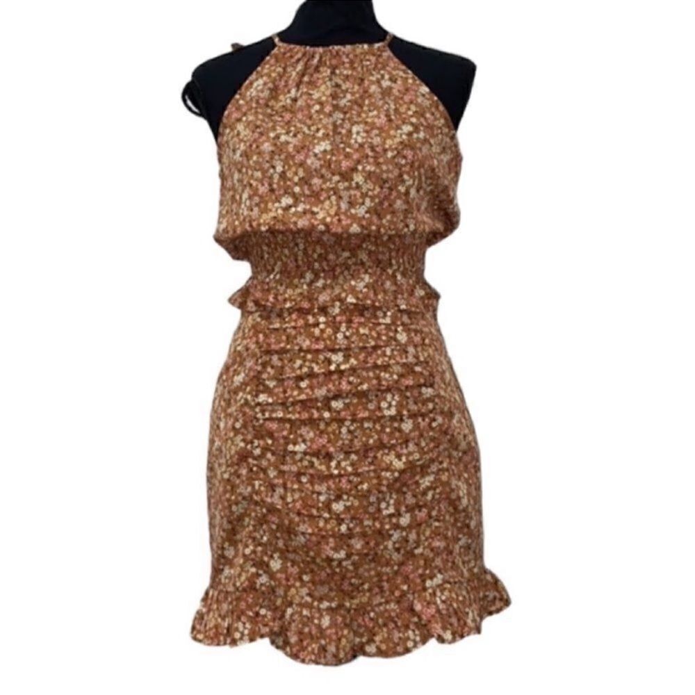 Paper Crane Floral Print Brown Skirt Set(Size Small) - Picture 2 of 7